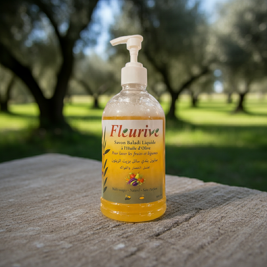 Natural Traditional Liquid Soap for Fruits & Vegetables – Hands & Body – 300ml | Fleurive